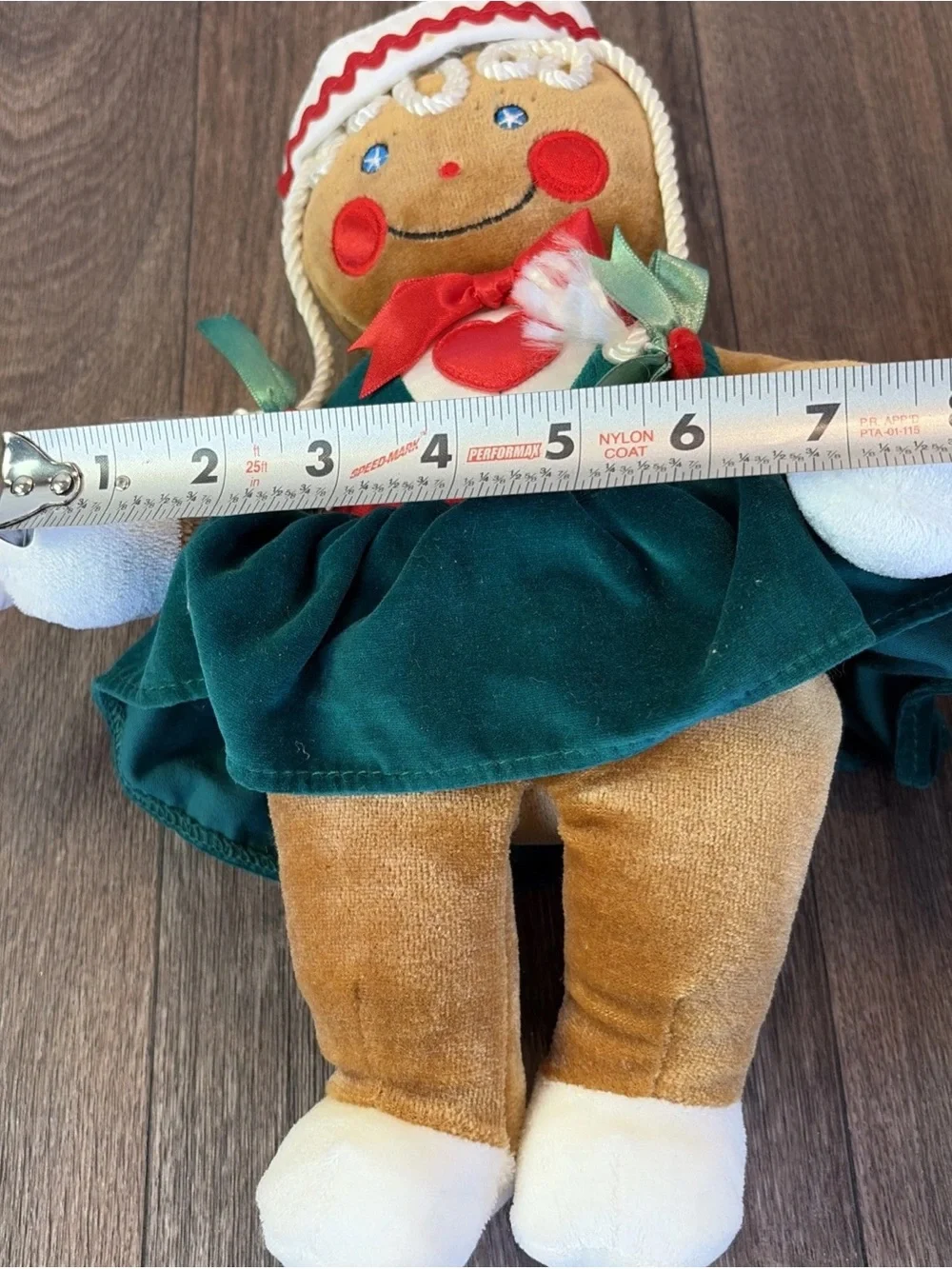 (2) Vintage 1990 Target Christmas Gingerbread Plush Stuffed Dolls Candy Cane 12